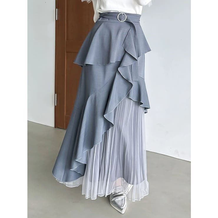 追加生産分/新色追加】アシメプリーツマーメイドスカート[品番