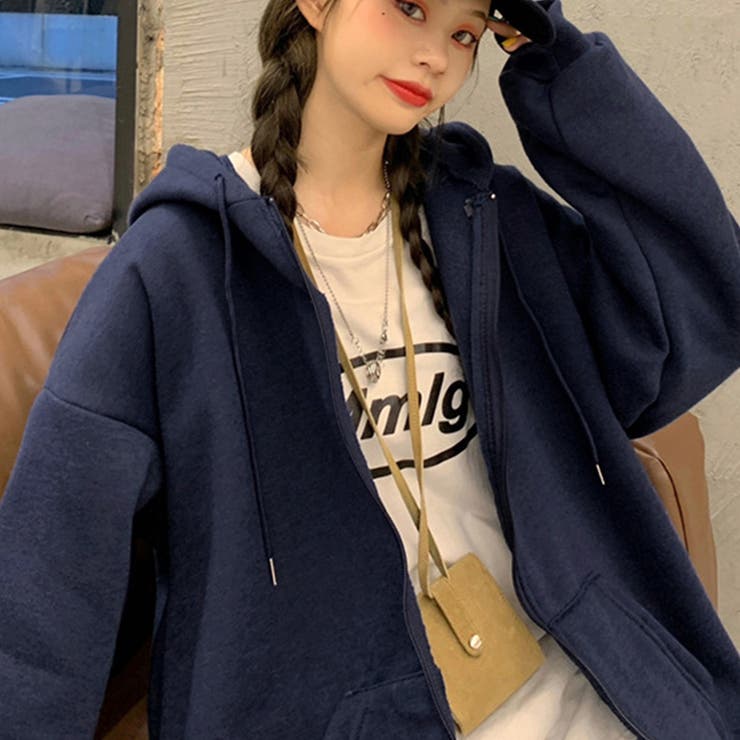 裏起毛 スウェットパーカー レディース[品番：II000007785