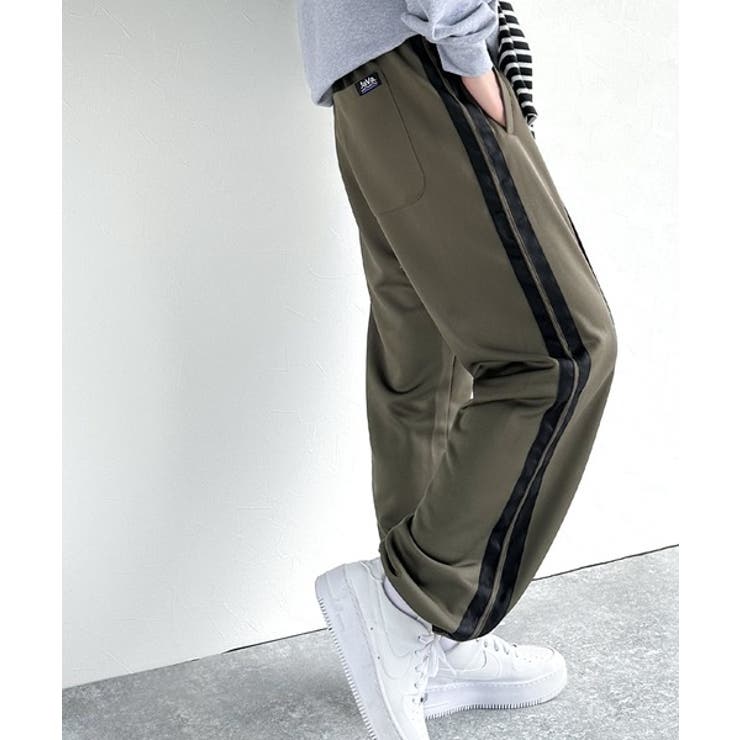 JaVa ジャバコラボ》ジャージ素材ダブルライントラックパンツ