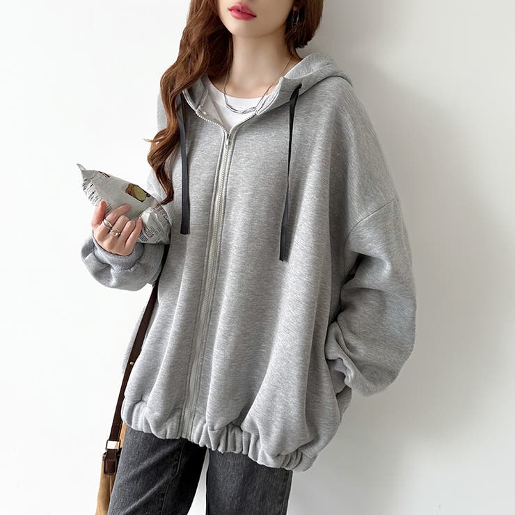 裏起毛バックロゴパーカー 裏起毛 オーバーサイズパーカー[品番