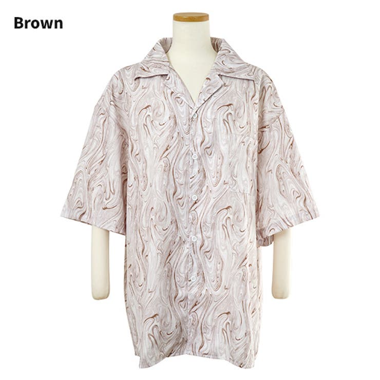 柄シャツ マーブル柄 マーブル[品番：DCTW0004602]｜Decorative