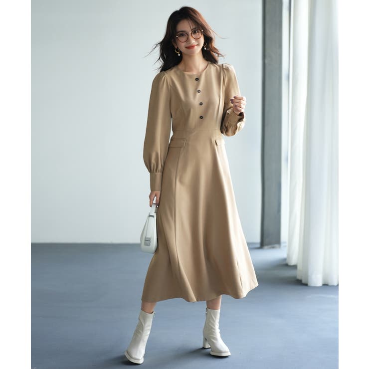 Aラインロング丈ワンピース[品番：DSSW0003048]｜SAISON DE PAPILLON