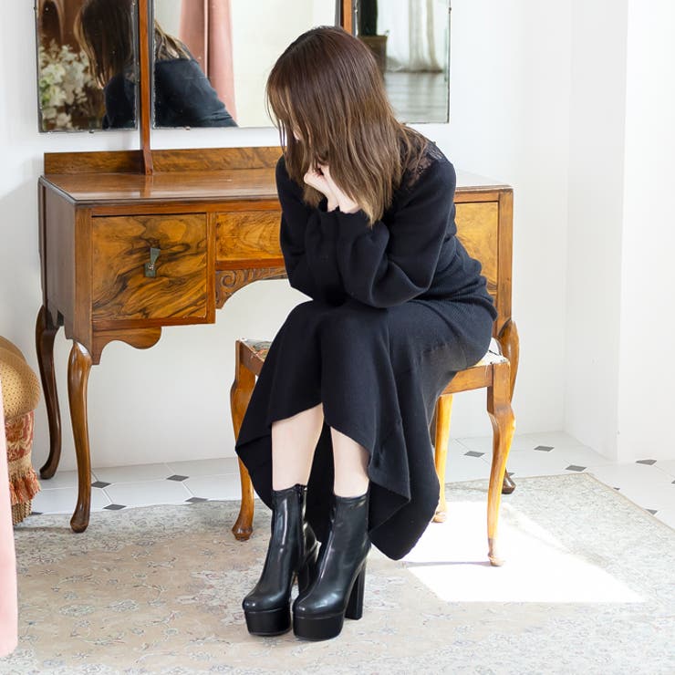 13.5cmハイヒール ストレッチショートブーツ[品番：ATAW0001043