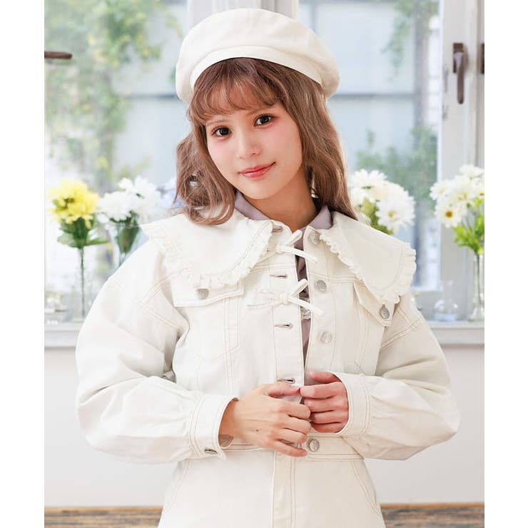 リボンデザインデニムJK[品番：IGAW0006051]｜axes femme