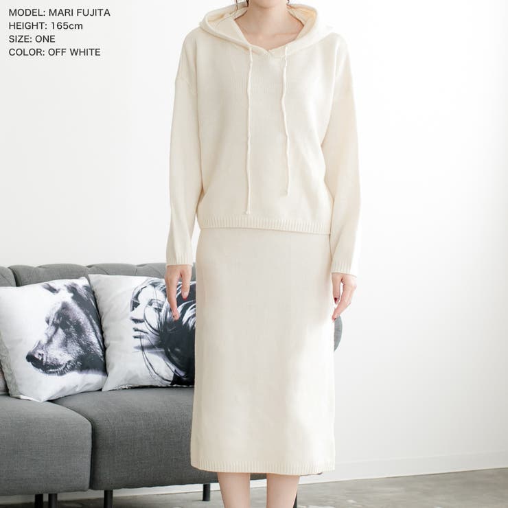 ニットパーカー＆タイトスカートセットアップ [20667 秋冬[品番