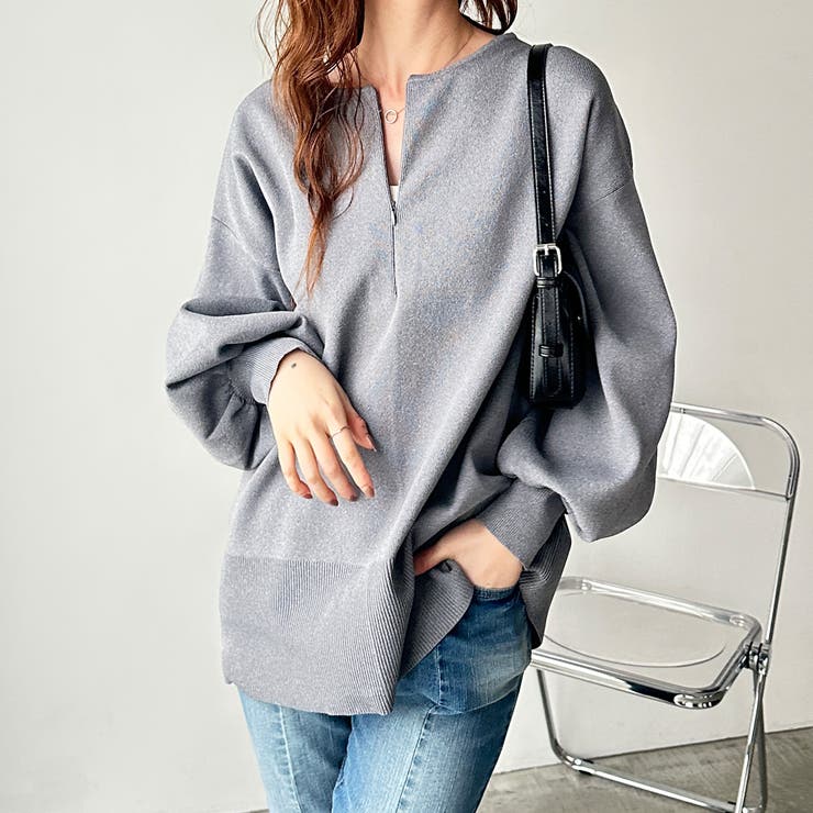 ハーフジップニットプルオーバー[品番：GERW0010809]｜GeeRA（ジーラ