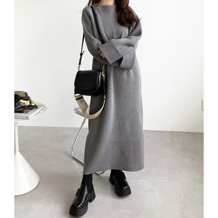 前後2WAYハーフジップニットワンピース[品番：GERW0010739]｜GeeRA