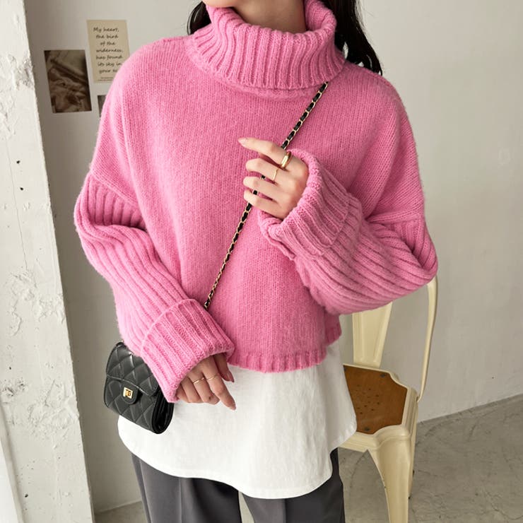 タートルネックショート丈ニット[品番：GERW0010422]｜GeeRA（ジーラ