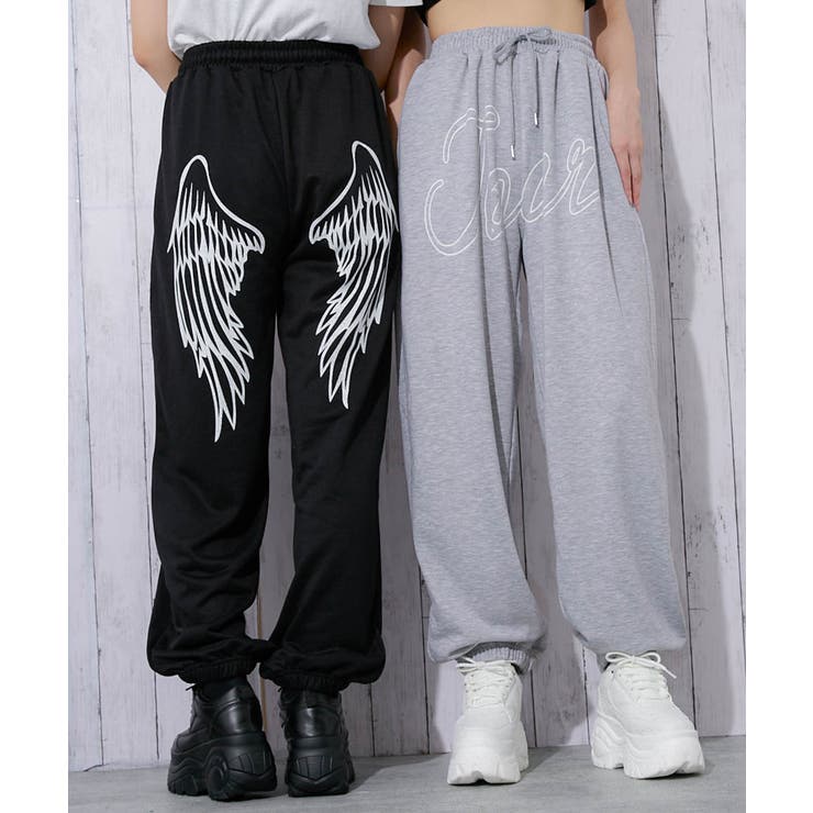翼×ロゴデザイン》レディース 裏毛 スウェットパンツ[品番
