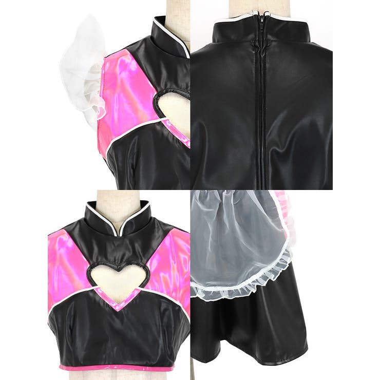 ハートカットメタリックバニーガールコスチューム ハロウィンコスプレ