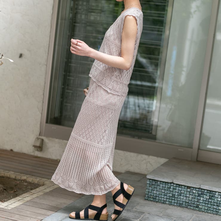 MARK&LONA スカルパターン ニットセーター スカート セット MARK&LONA