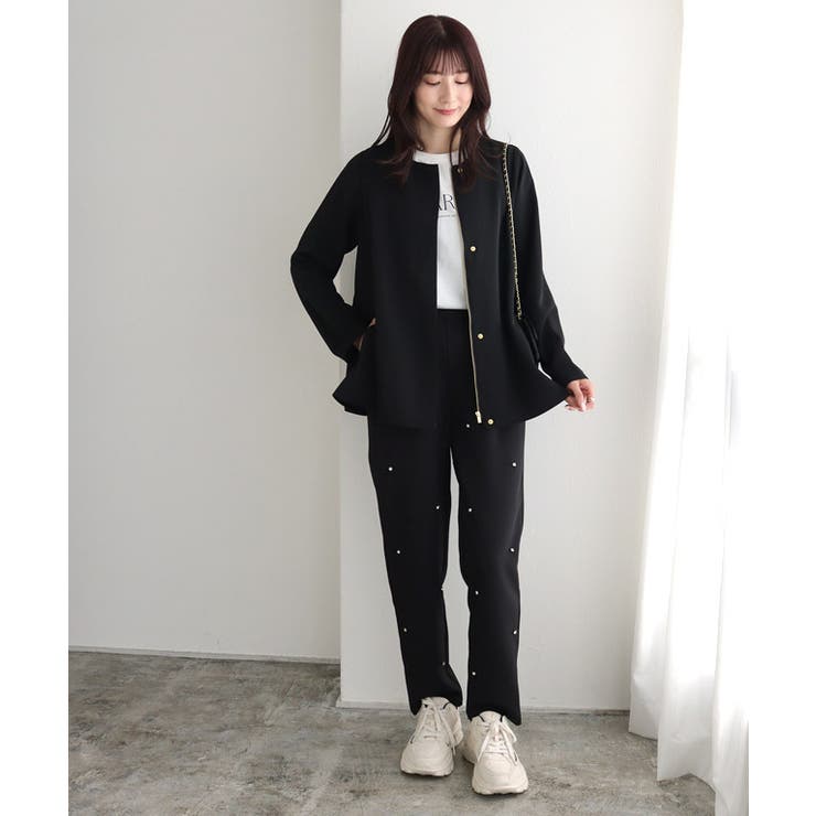 バックフレアブルゾンセットアップ セットアップ バックフリル[品番