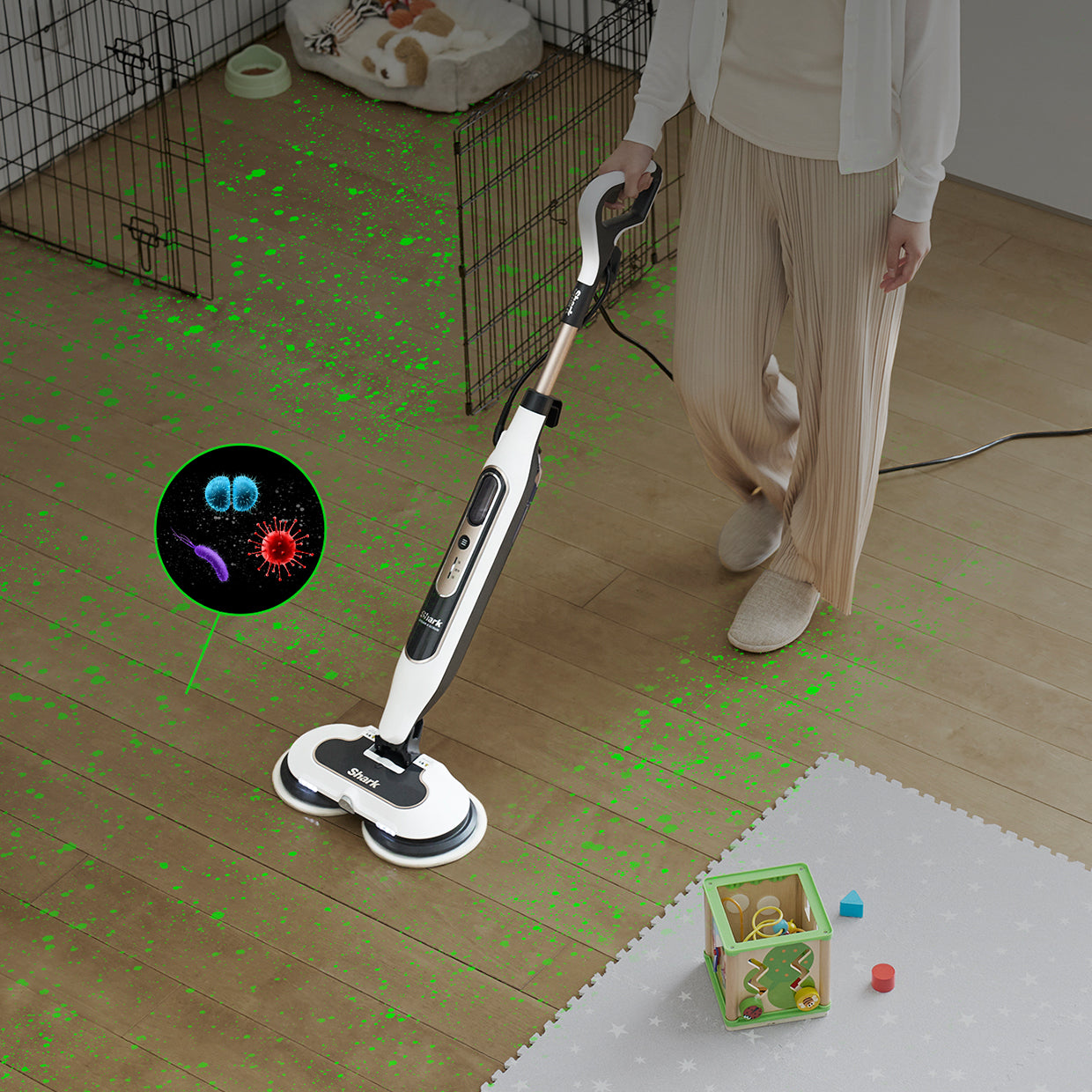 Shark STEAM & SCRUB 回転スチームモップ S8201J|スチームクリーナー