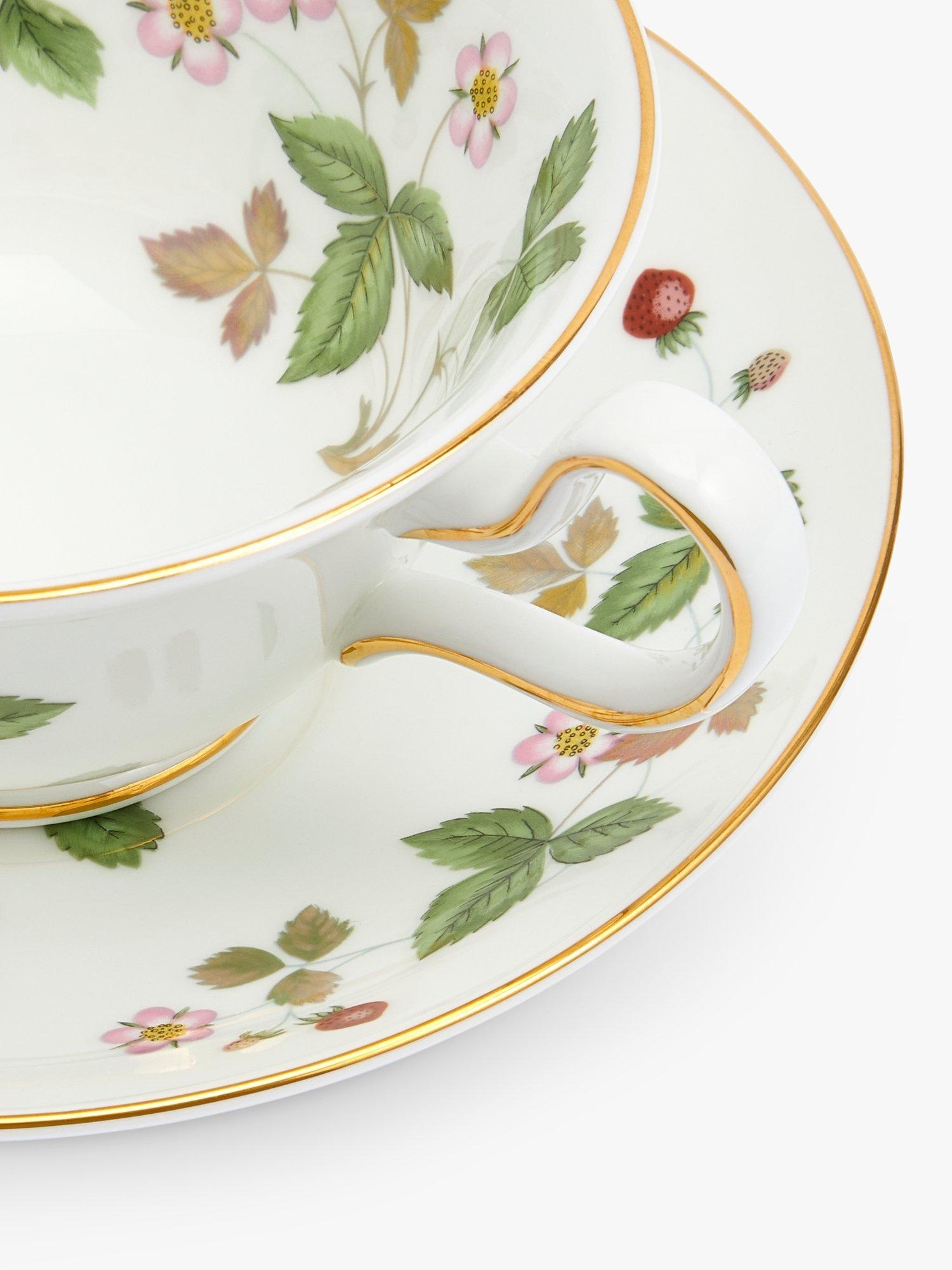 Wedgwood Wild Strawberry Peony Teacup & Saucer - British Isles