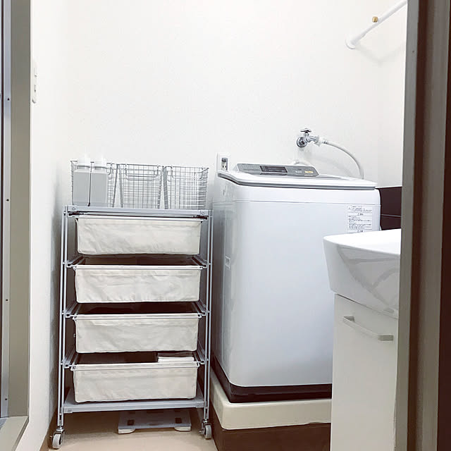 無印良品 スチールユニットシェルフ帆布バスケットセット・スチール棚