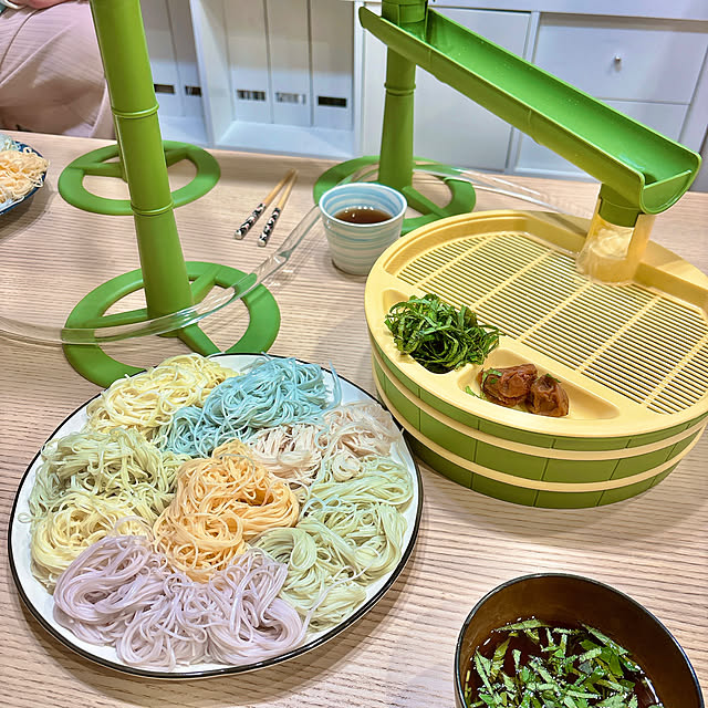 竹製品◇流しそうめんキット4m◇樋4枚◇竹脚5組(