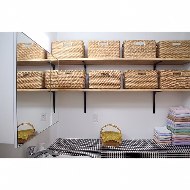 見せる収納」入門☆無印良品とニトリのラタンバスケット | RoomClip