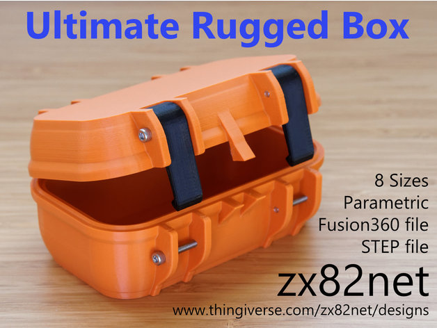Thingiverse - zx82net Ultimate Parametric Rugged Box - Snap