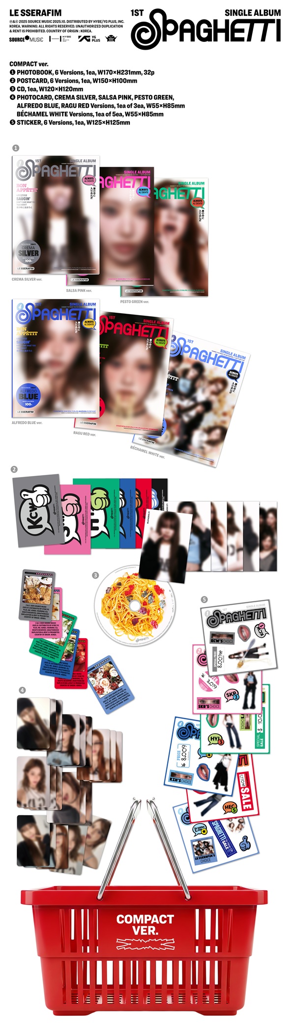 LE SSERAFIM 韓国ファーストシングル『SPAGHETTI』限定特典付きで発売