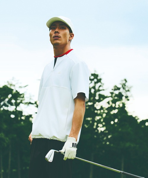 セール】アディゼロ 撥水 ハーフジップ 半袖ウィンドウ【adidas Golf