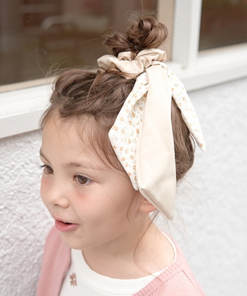 セール】フラワー&サテンリボンシュシュ（その他ヘアアクセサリー