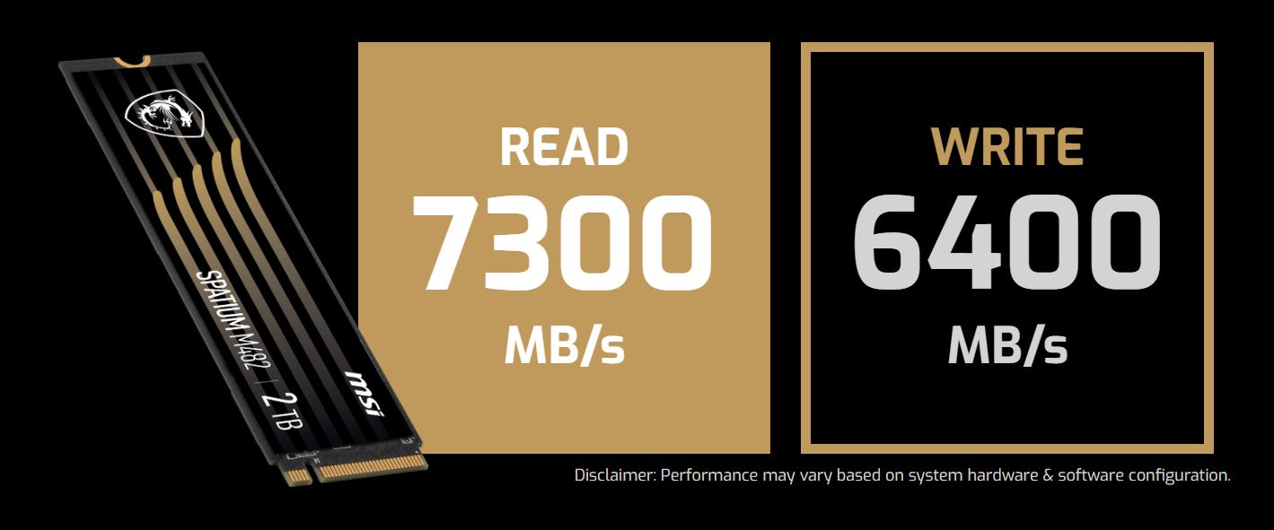 MSI SPATIUM Series M482 M.2 2280 2TB PCI-Express 4.0 x4 Internal