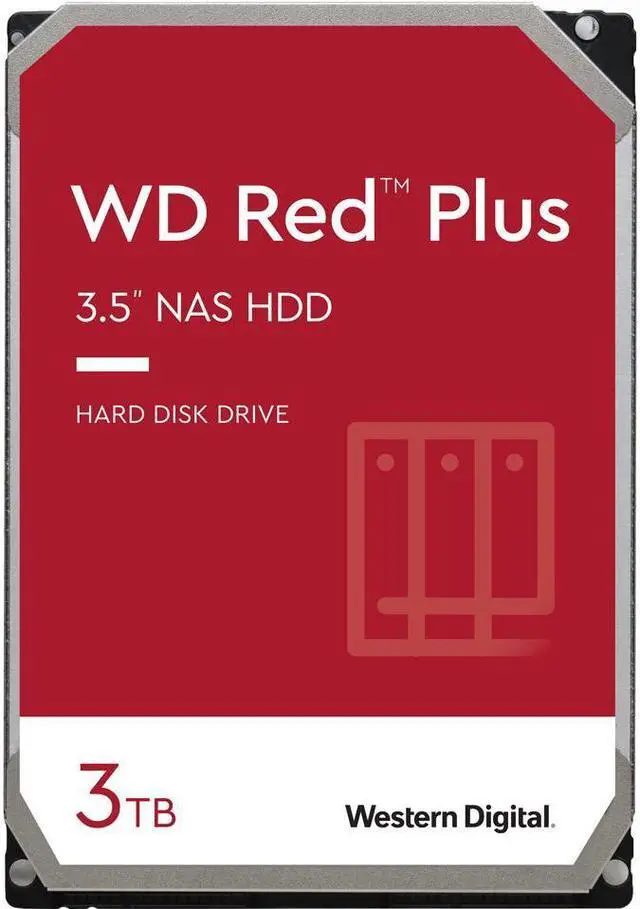WD Red Plus 3TB NAS Hard Disk Drive - 5400 RPM Class SATA 6Gb/s