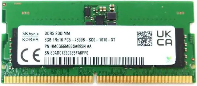 Used - Very Good: SK Hynix 8GB 1RX16 DDR5 Sodimm PC5-38400 4800MHZ