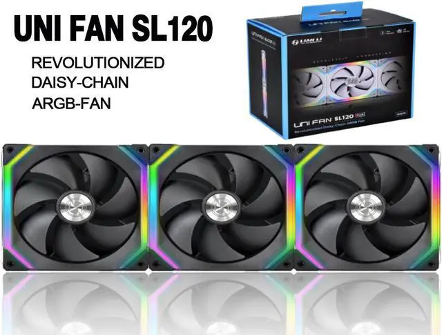 Lian Li UNI Fan SL120-V1 3 Pack Black-with Controller and