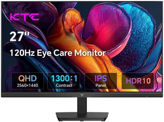 KTC 27 Inch QHD Computer Monitor 100Hz, Up to 120Hz, IPS Panel, 2K