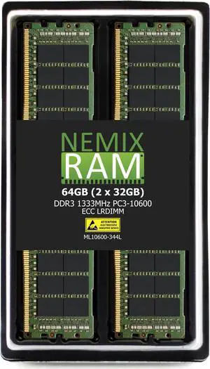 NEMIX RAM 64GB (2X32GB) DDR3 1866MHZ PC3-14900 4Rx4 1.5V 240-PIN