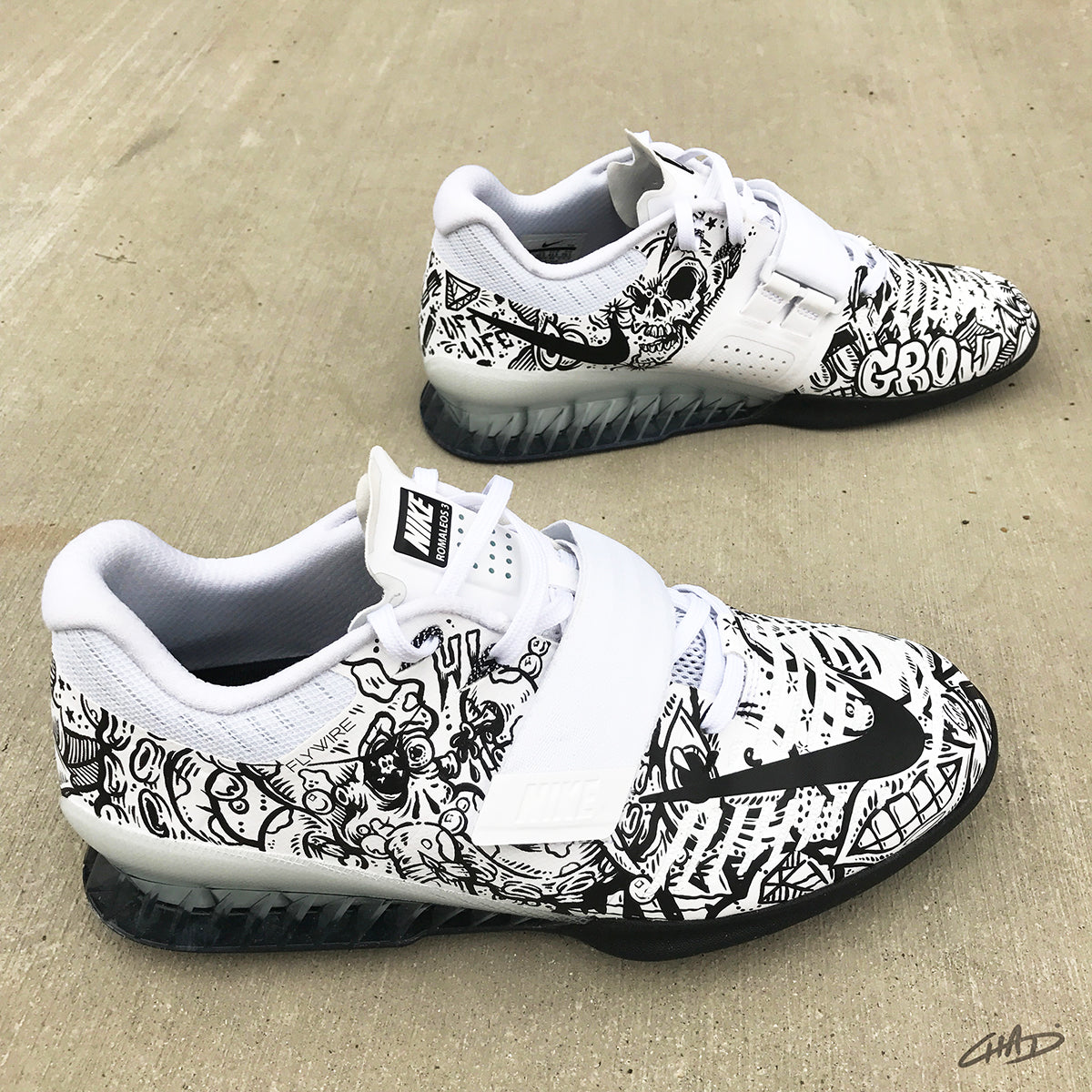 Custom Doodle Nike Romaleos | Hand Painted Shoes – chadcantcolor