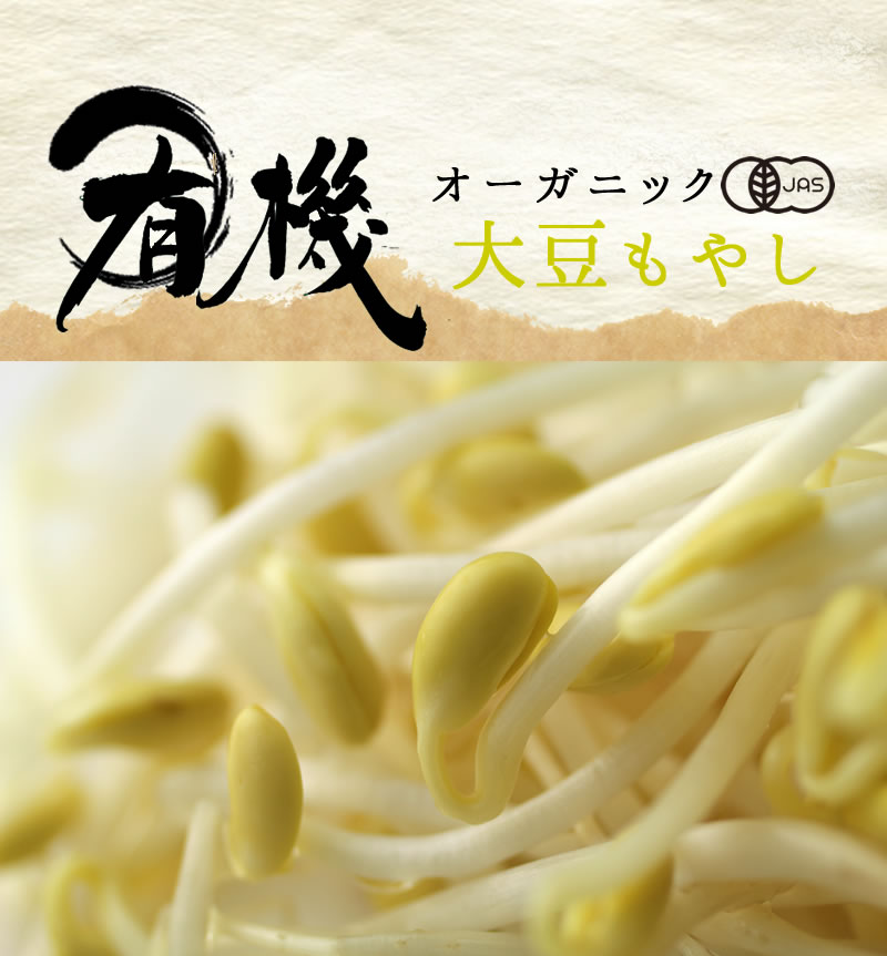 オーガニック大豆もやし200g 1袋 （有機JAS認証の発芽野菜
