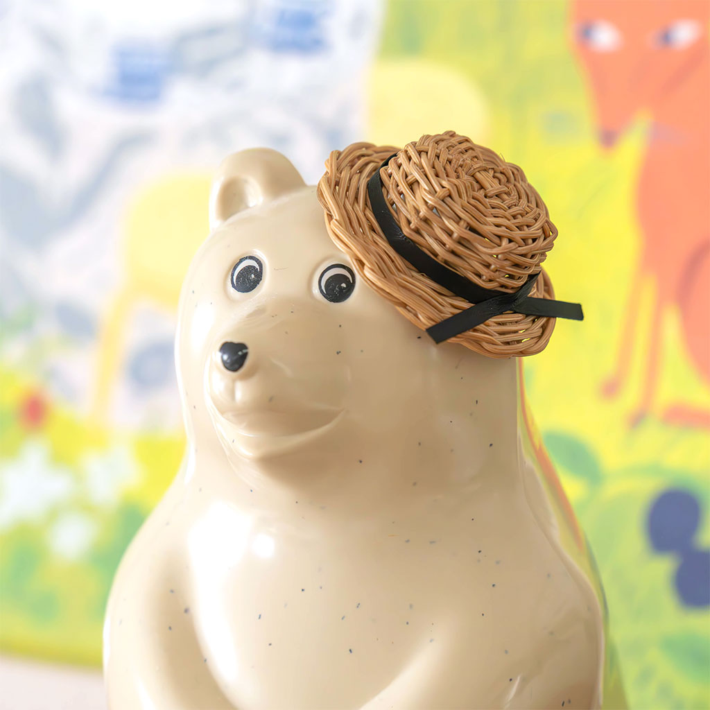 kuroshiro works｜ラタン しろくま貯金箱のカンカン帽 COMFOTA 北欧雑貨店