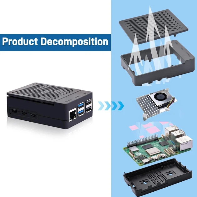 Мікрокомп'ютер Raspberry Pi 5 Starter Kit 8GB з корпусом, кулер з