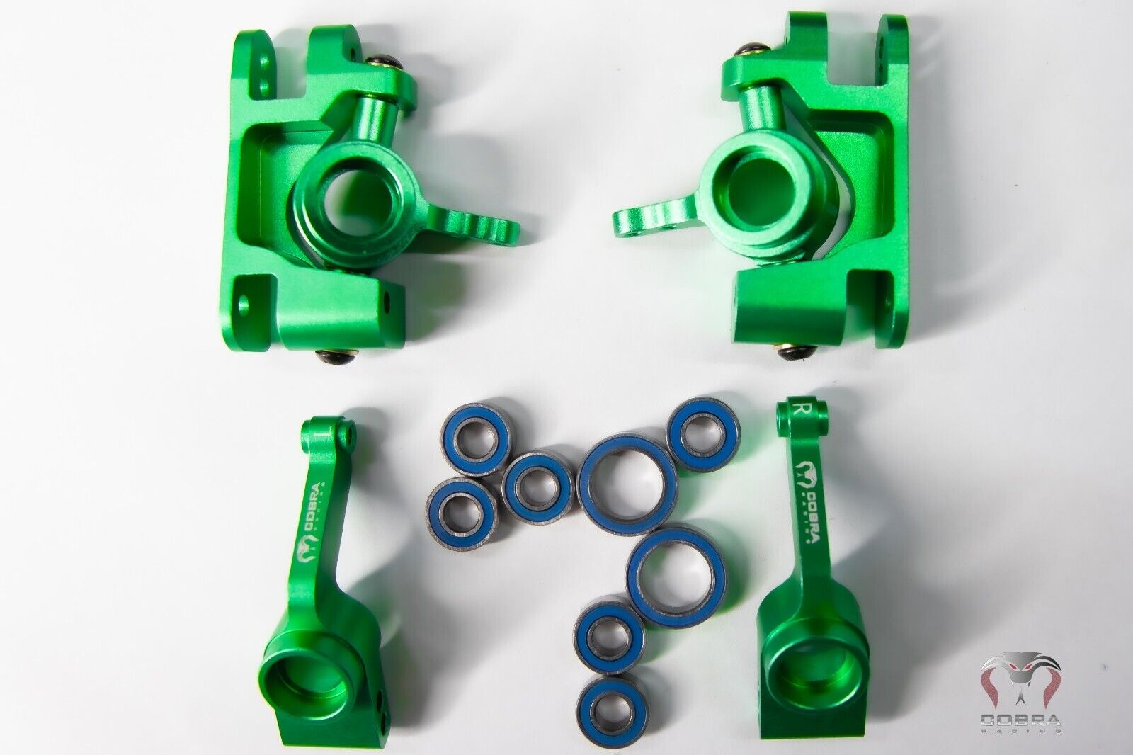 Aluminum Green Traxxas Knuckles Set (COMPLETE) for Traxxas 4x4