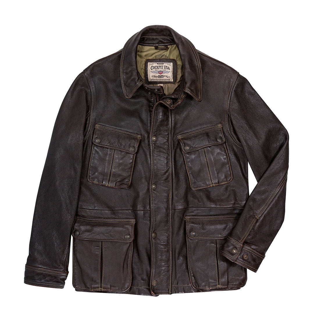 Dispatch Vintage Motorcycle Jacket for Sale (Brown Goatskin)