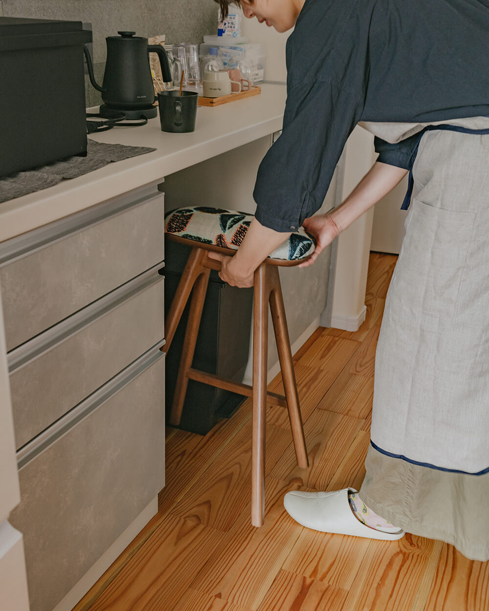 送料込】キッチンスツールNA(H630)＋ミナペルホネン(mina perhonen