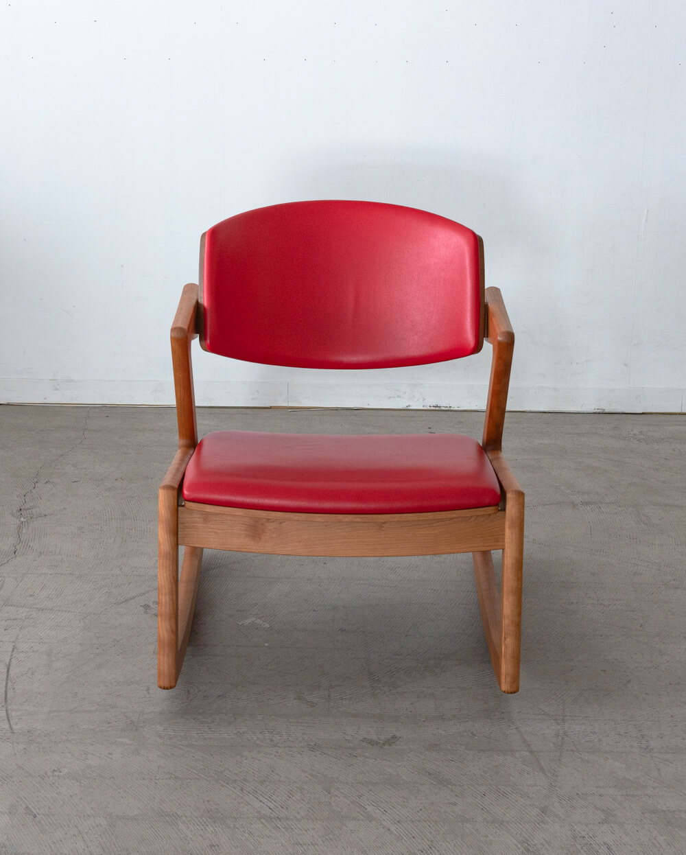 リユース品］ロッキングチェア SWING チェリー材 鹿革（RED