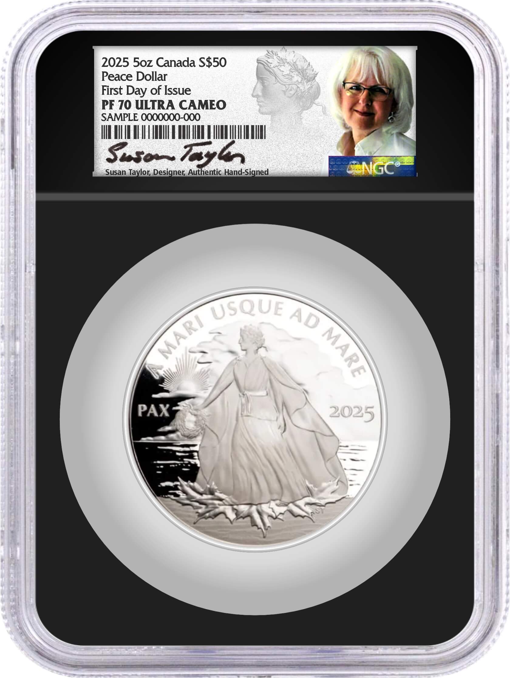 2025 $50 Canada 5 oz Proof Silver Peace Dollar NGC PF 70 ULTRA