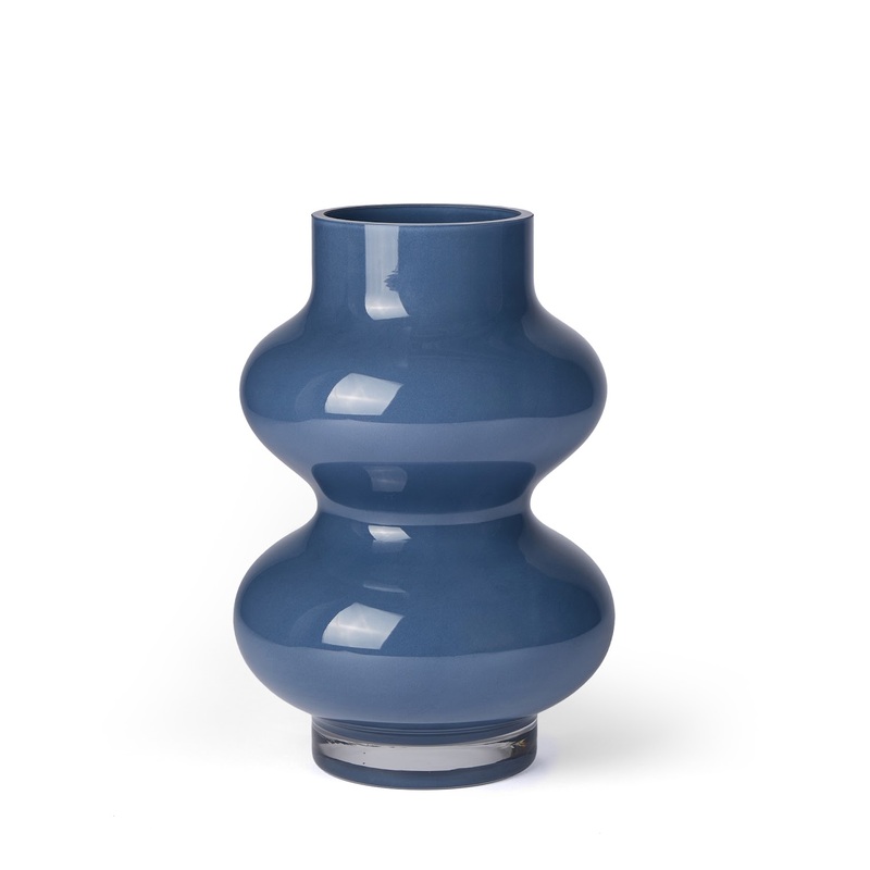 TCS フォーム ネイビー ガラス フラワーベース｜5%point | THE CONRAN