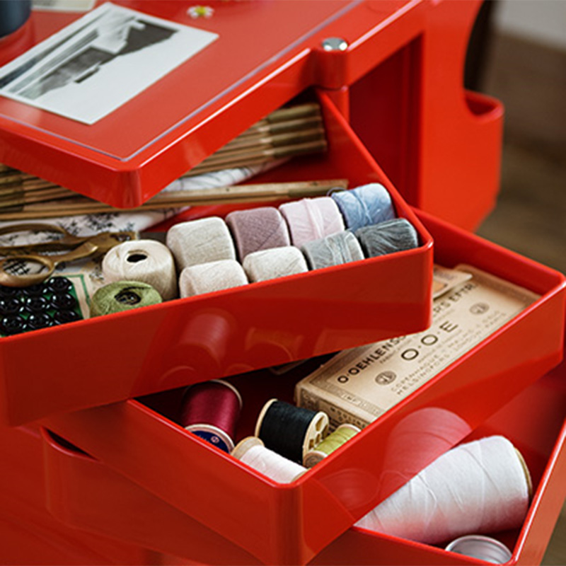 BOBY WAGON ボビーワゴン 3段5トレイ RED｜ボビーワゴン3段 | THE