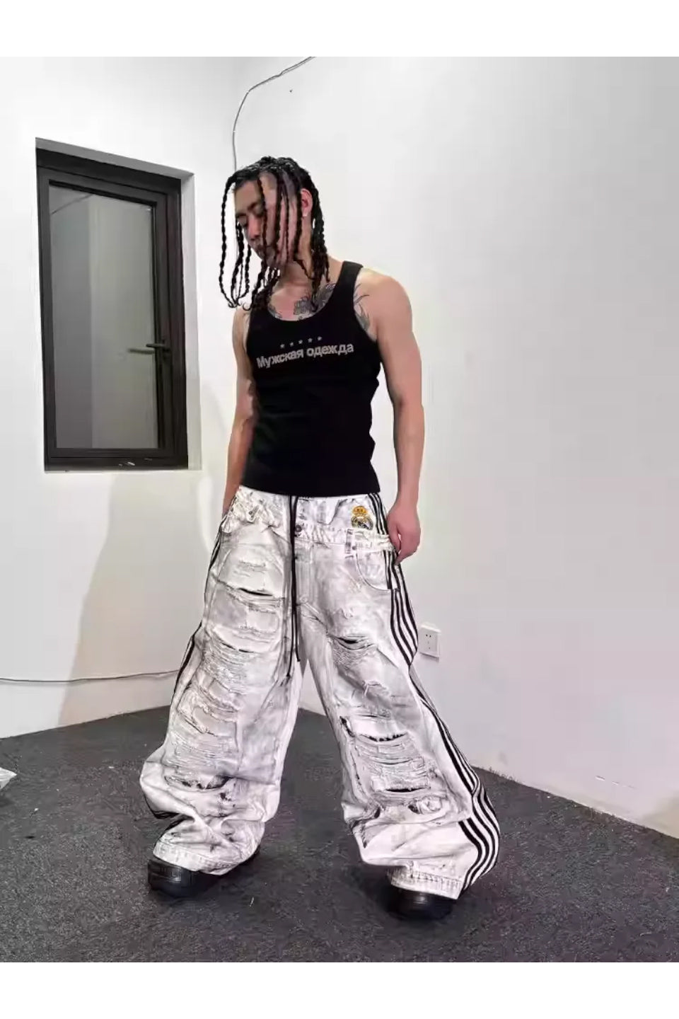 RYE CHASIN ライチェイシン｜Football Punks White Canvas Pants
