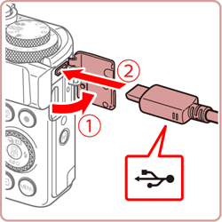 コンパクトデジタルカメラ】USBケーブルで接続してバッテリーの充電は