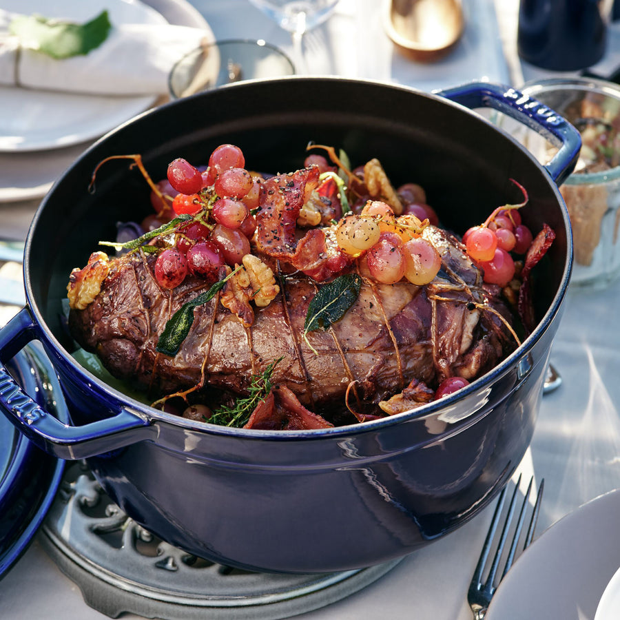 Staub Dutch Oven - 4-qt Cast Iron Cocotte - Sapphire Blue