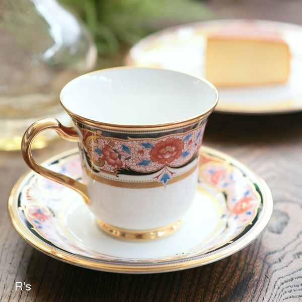 ノリタケ ボーンチャイナ コーヒーカップ＆ソーサー 金彩 シノワズリ