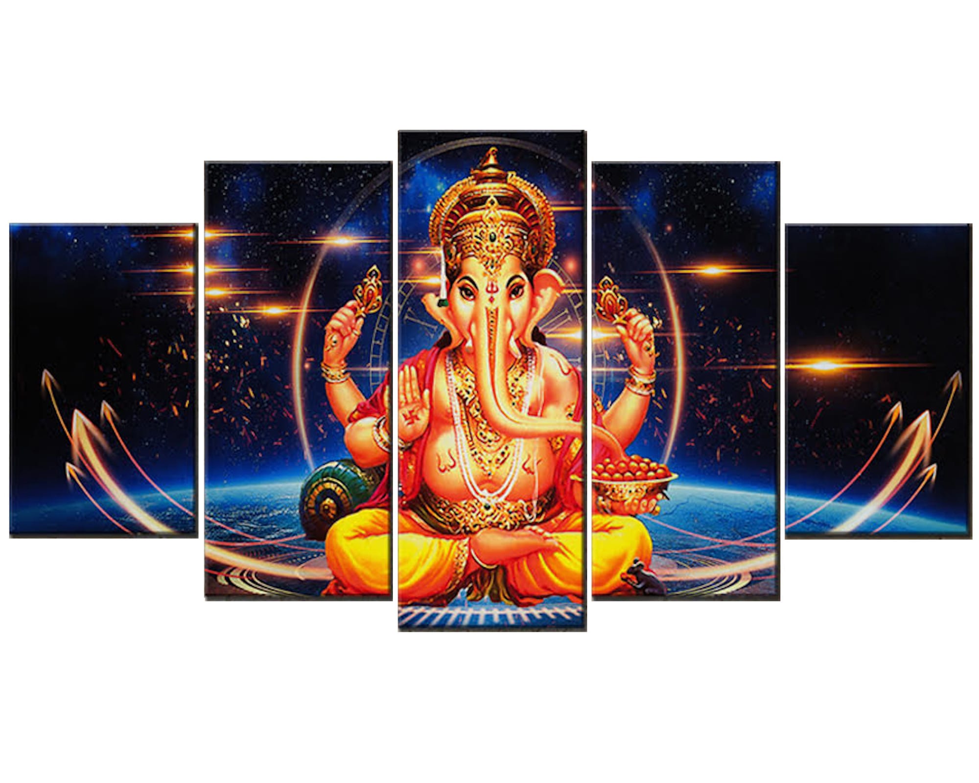 Canvas Art on 5 panel - Lord Ganesha | Decor Hub