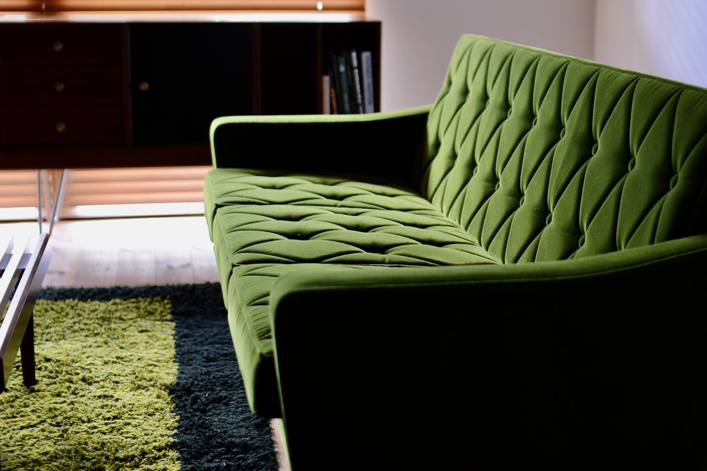 カリモク60 ロビーチェア 3シーター モケットグリーン［U36213QS