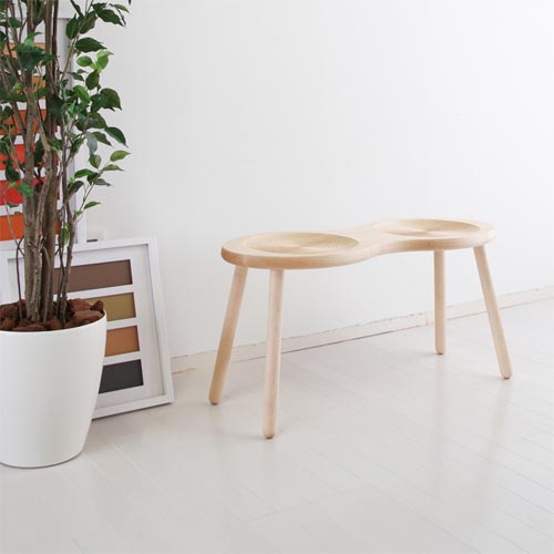 旭川家具 cosine コサイン ピーナッツスツール 国産家具 無垢 ベンチ