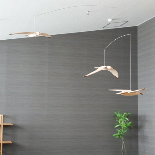 旭川クラフト 早見賢二 Mobile モビール カモメ 国産クラフト 木製